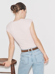 The Set 3 Pack Henley Bodysuit Grey Marl/Light Pink/White - Image 3 of 8