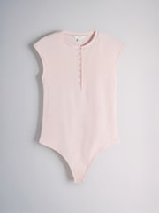 The Set 3 Pack Henley Bodysuit Grey Marl/Light Pink/White - Image 5 of 8