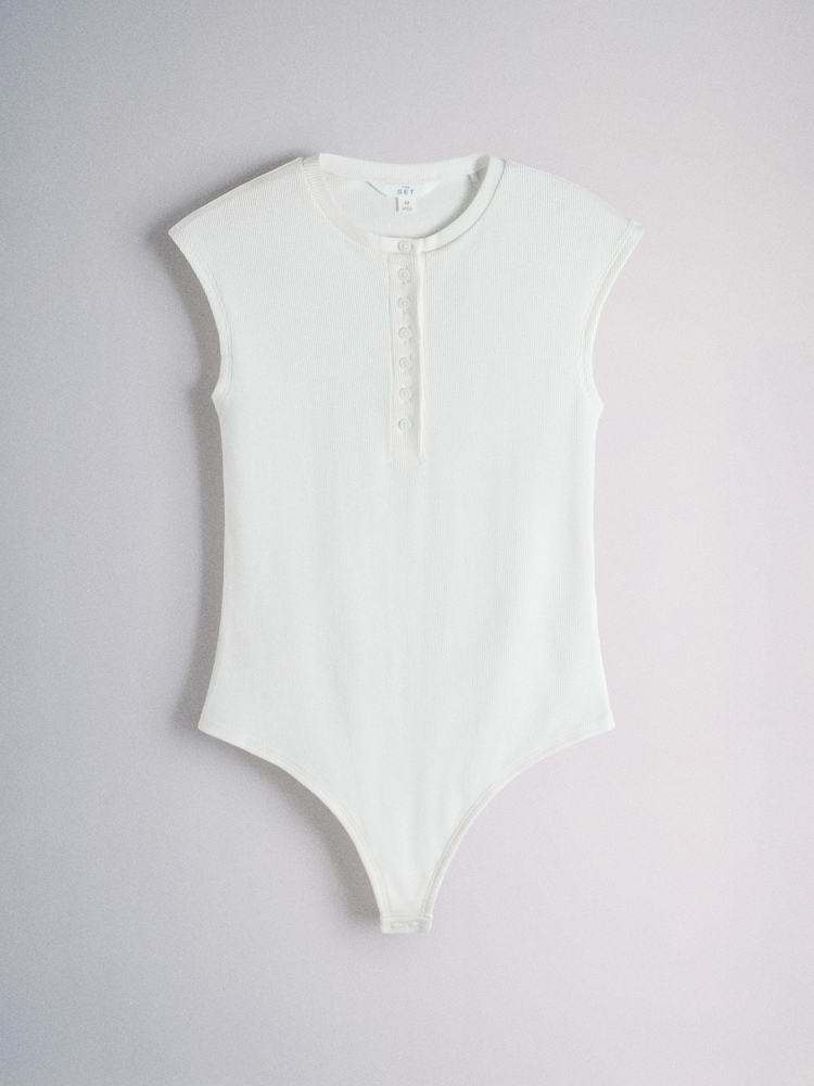 The Set 3 Pack Henley Bodysuit Grey Marl/Light Pink/White - Image 6 of 6 The Set 3 Pack Henley Bodysuit Grey Marl/Light Pink/White - Image 6 of 6
