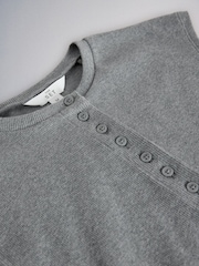 The Set 3 Pack Henley Bodysuit Grey Marl/Light Pink/White - Image 8 of 8