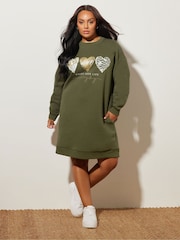 Vestido com detalhe de moletom Yours Curve - Imagem 1 de 5
