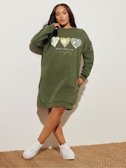 Vestido com detalhe de moletom Yours Curve - Imagem 2 de 5