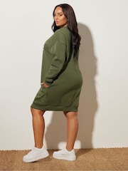 Vestido com detalhe de moletom Yours Curve - Imagem 3 de 5