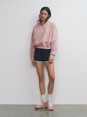 The Set 2 Pack Half Zip Funnel Neck Sweatshirts Cream/Pink - Image 2 of 6