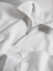 The Set 2 Pack 1/4 Zip Funnel Neck Sweat Tops Black/Grey - Image 5 of 5