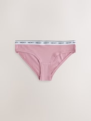 В темно-синюю и розовую клетку - Набор из 4 трусов из хлопка и модала с логотипом - Изображение 3 7