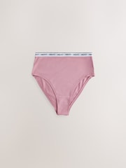 海軍藍色/粉色方格圖案 - Cotton Modal Logo Knickers 4 Pack - 圖片 3，共 7