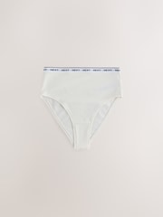 Navy/Pink Check High Waist High Leg Cotton Modal Logo Knickers 4 Pack - Image 4 of 7