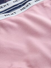 海軍藍色/粉色方格圖案 - Cotton Modal Logo Knickers 4 Pack - 圖片 7，共 7