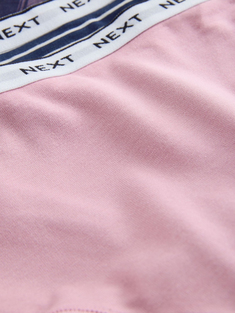 Navy/Pink Check High Waist High Leg Cotton Modal Logo Knickers 4 Pack - Image 7 of 7 Navy/Pink Check High Waist High Leg Cotton Modal Logo Knickers 4 Pack - Image 7 of 7