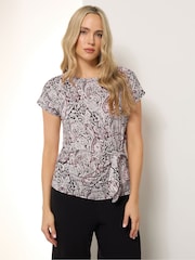 Blusa Long Tall Sally Paisley com Amarração Lateral - Imagem 2 de 4