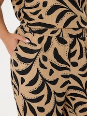 Yours Curve Natural Crinkle Wide Leg Trousers - Image 4 of 5