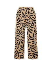 Yours Curve Natural Crinkle Wide Leg Trousers - Image 5 of 5