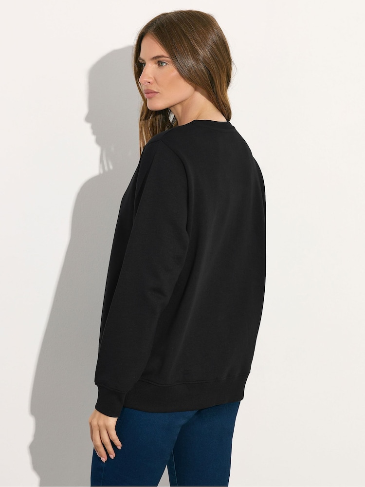 M&Co Black Animal Print Heart Sweatshirt - Image 2 of 5