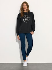 M&Co Black Animal Print Heart Sweatshirt - Image 3 of 5