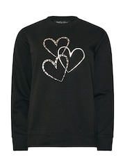 M&Co Black Animal Print Heart Sweatshirt - Image 4 of 5