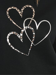 M&Co Black Animal Print Heart Sweatshirt - Image 5 of 5