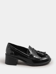 Yours Curve Black Extra Wide Fit Extra Wide Fit Heeled Tassel Loafers - Image 2 of 4