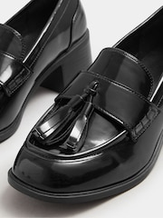 Yours Curve Black Extra Wide Fit Extra Wide Fit Heeled Tassel Loafers - Image 3 of 4