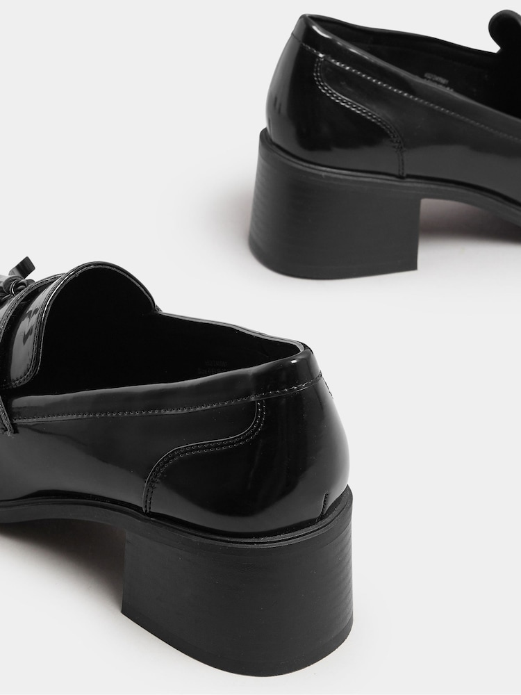 Yours Curve Black Extra Wide Fit Extra Wide Fit Heeled Tassel Loafers - Image 4 of 4