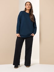 Yours Curve Blue Crew Neck Sweatshirt - Image 2 of 5