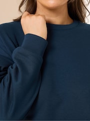 Yours Curve Blue Crew Neck Sweatshirt - Image 4 of 5