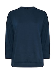 Yours Curve Blue Crew Neck Sweatshirt - Image 5 of 5