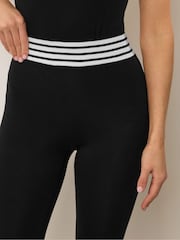 Long Tall Sally Black Stripe Waistband Leggings - Image 4 of 5