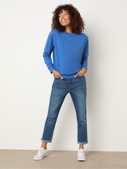 M&Co Blue Button Detail Plain Sweatshirt - Image 2 of 5