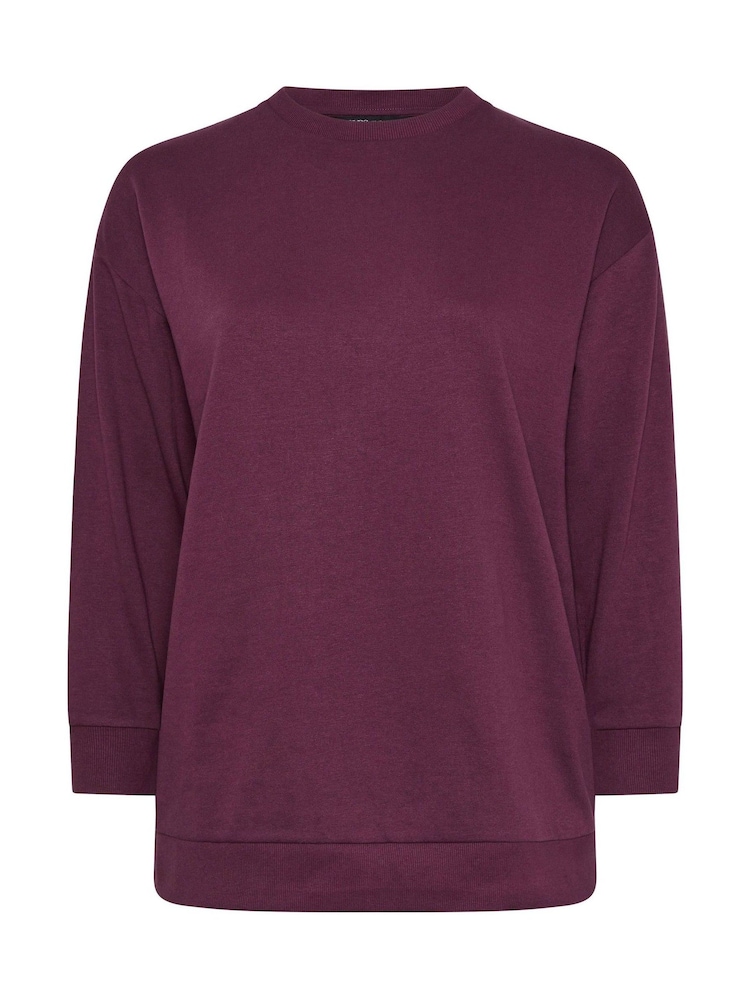 Yours Curve Red Crew Neck Sweatshirt - Image 8 of 8 Yours Curve Red Crew Neck Sweatshirt - Image 8 of 8