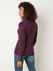 M&Co Purple Button Turtle Neck Jumper - Image 2 of 5