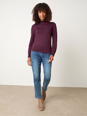 M&Co Purple Button Turtle Neck Jumper - Image 3 of 5