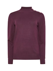 M&Co Purple Button Turtle Neck Jumper - Image 5 of 5