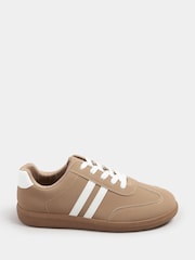 Yours Curve Brown Extra Wide Fit Retro Stripe Trainers - Image 2 of 5