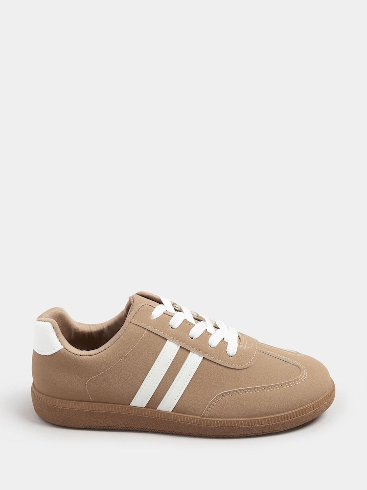 Yours Curve Brown Extra Wide Fit Retro Stripe Trainers - Image 2 of 5
