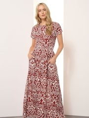 Long Tall Sally Red Shirred Waist Maxi Dress - Image 1 of 5