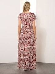 Long Tall Sally Red Shirred Waist Maxi Dress - Image 3 of 5