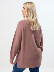 Yours Curve Pink Drop Shoulder Jumper - Image 3 of 5