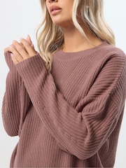 Yours Curve Pink Drop Shoulder Jumper - Image 4 of 5
