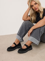 Yours Curve Black Extra Wide Fit Wide Fit Chunky Mary Jane Shoes - Image 5 of 5