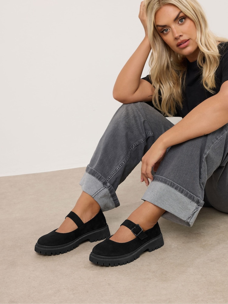 Yours Curve Black Extra Wide Fit Wide Fit Chunky Mary Jane Shoes - Image 5 of 5