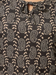 Long Tall Sally Black Textured Boho Top - Image 4 of 5