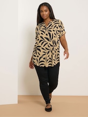 Yours Curve Natural Notch Neck Texture Top - Image 2 of 5