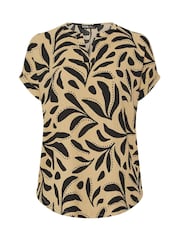 Yours Curve Natural Notch Neck Texture Top - Image 5 of 5