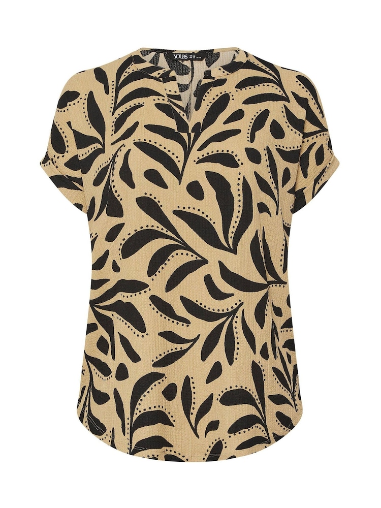 Yours Curve Natural Notch Neck Texture Top - Image 5 of 5