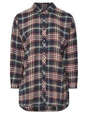Azul - Yours Curve Oversized Check Shirt - Imagem 4 de 5