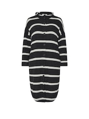 Yours Curve Black Longline Hooded Stripe Cardigan - Image 5 of 5
