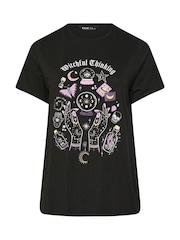 Yours Curve Placement Set In Sleeve T-Shirt - Imagem 4 de 5