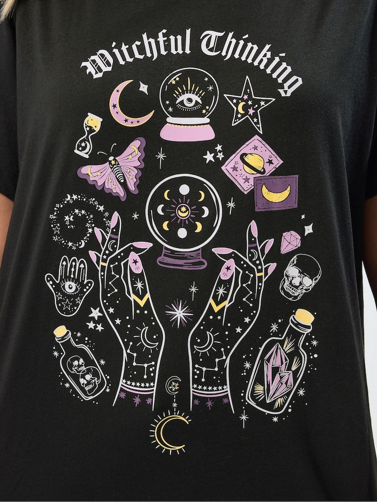 Yours Curve Placement Set In Sleeve T-Shirt - Imagem 5 de 5