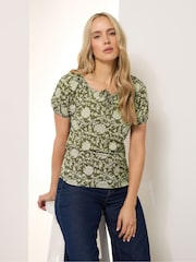 Long Tall Sally Green Textured Boho Top - Image 1 of 5